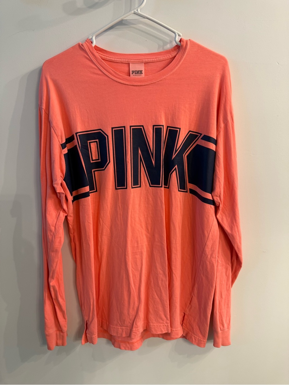 PINK Victoria's Secret Long-Sleeve Coral Graphic Tee